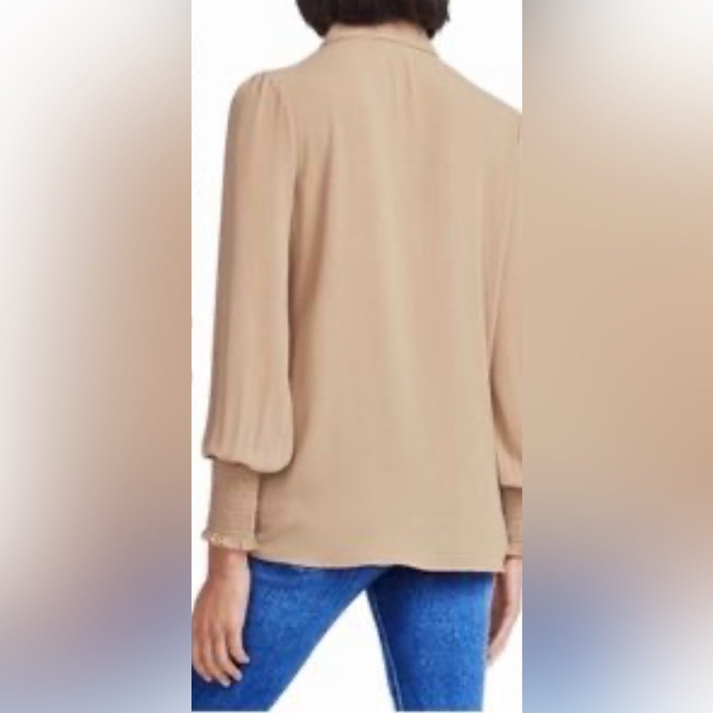 Express Camel Button Down Blouse - image 2